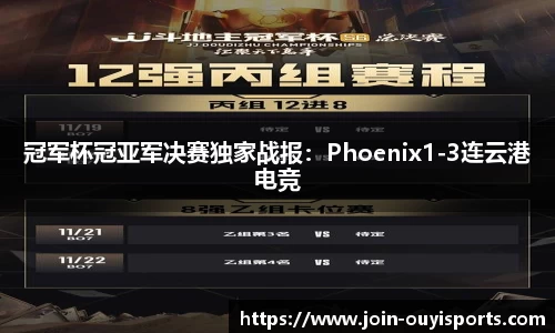 冠军杯冠亚军决赛独家战报：Phoenix1-3连云港电竞